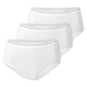 Schiesser Trosor 3P Modern Lace Rio Midi Brief Vit bomull 40 Dam