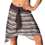 Wiki Puerto Rico Skirt Dress Brun mönstrad nylon Large Dam