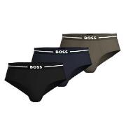 BOSS Kalsonger 3P Bold Design Hip Brief Svart/Grön bomull Small Herr
