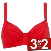 Damella Sophia Basic Underwired Bikini Bra Röd polyester D 44 Dam