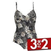 Damella Tara Swimsuit Pattern Svart Mönster 42 Dam