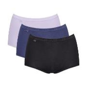 Sloggi Trosor 3P Basic Plus Maxi Colored Svart/Blå bomull 50 Dam