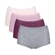 Sloggi Trosor 4P Basic Plus Maxi Panty Rosa/Grå bomull 50 Dam