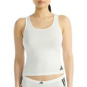 Adidas Sport Active Essentials 3 Stripes Tank Top Vit bomull Small Dam