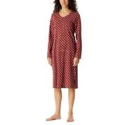 Schiesser Comfort Essentials Longsleeve Sleepshirt Röd bomull 40 Dam