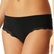 Schiesser Trosor Unique Cotton Lace Brazilian Brief Svart bomull Small...