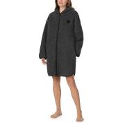 DKNY Chill In Style Hooded Zipe Robe Svart polyester X-Small Dam