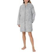 DKNY Chill In Style Hooded Zipe Robe Grå polyester Medium Dam