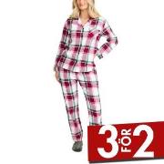 Damella Cotton Flannel Pyjamas Röd/Grön bomull XX-Large Dam