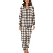 Lady Avenue Cotton Flannel Pyjamas Blå/Brun bomull Small Dam