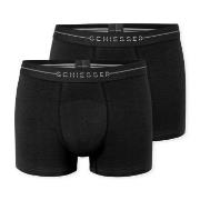 Schiesser Kalsonger 2P Cotton Flex Trunks Svart bomull 3XL Herr