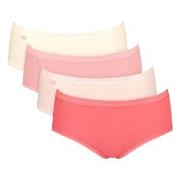 Sloggi Trosor 4P Basic Plus Midi Color Röd/Rosa bomull 50 Dam