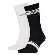 Calvin Klein Strumpor 2P Cotton Logo Stripe Crew Socks Svart One Size ...