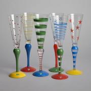 Orrefors - SÅLD "Clown" Champagneglas 6 st