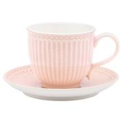 GreenGate - Everyday Alice kopp med fat 20 cl pale pink