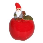 ROLF BERG KERAMIK - Tomte sitter på Äpple 17 cm