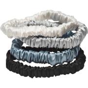 Lenoites Mulberry Silk Skinny Scrunchies White, light grey, blue, blac...