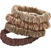 Lenoites Mulberry Silk Skinny Scrunchies Beige/Light Brown/Brown/Coffe...