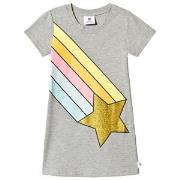 Hootkid Rainbow Shooting Star T-shirtklänning Grå melange 1 år