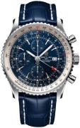 Breitling Herrklocka A24322121C2P2 Navitimer Gmt Blå/Läder Ø46 mm