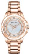 Bulova Damklocka 98S141 Diamond Vit/Roséguldstonat stål Ø32 mm