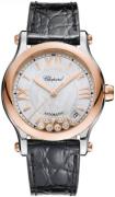 Chopard Damklocka 278559-6008 Happy Sport Vit/Läder Ø36 mm