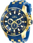 Invicta Herrklocka 26087 Pro Diver Blå/Gulguldtonat stål Ø50 mm