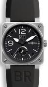 Bell & Ross Herrklocka BR0390-BL-ST BR 03-90 Svart/Gummi Ø42 mm