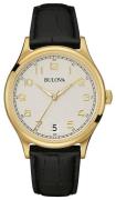 Bulova Herrklocka 97B147 Silverfärgad/Läder Ø40 mm