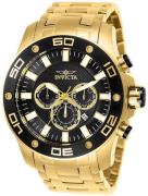 Invicta Herrklocka 26076 Pro Diver Svart/Gulguldtonat stål Ø50 mm