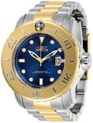 Invicta Herrklocka 29355 Pro Diver Blå/Gulguldtonat stål Ø50 mm