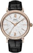 IWC Damklocka IW357406 Portofino Silverfärgad/Läder Ø34 mm