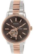 Bulova Herrklocka 98A140 Brun/Roséguldstonat stål Ø45 mm