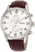 Hugo Boss Herrklocka 1512447 Aeroliner Silverfärgad/Läder Ø44 mm