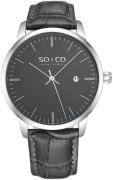 So & Co New York Herrklocka 5521.4 Madison Grå/Läder Ø40 mm