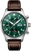 IWC Herrklocka IW378005 Pilots Grön/Läder Ø43 mm