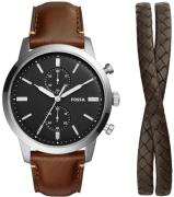 Fossil Herrklocka FS5967SET Townsman Svart/Läder Ø44 mm