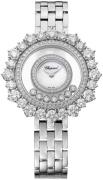 Chopard Damklocka 209437-1601 Happy Diamonds Silverfärgad/18 karat