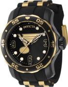 Invicta Herrklocka 42313 NHL Svart/Gulguldtonat stål Ø48 mm