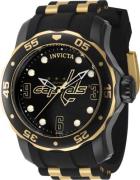 Invicta Herrklocka 42311 NHL Svart/Gulguldtonat stål Ø48 mm