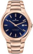 Edox Herrklocka 80114-37R-BUIR Les Bemonts Blå/Roséguldstonat stål