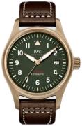 IWC Herrklocka IW326806 Pilots Grön/Läder Ø39 mm