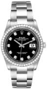 Rolex Damklocka 126284RBR-0020 Datejust 36 Svart/Stål Ø36 mm