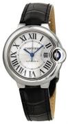 Cartier Ballon Blue Damklocka W6920085 Silverfärgad/Läder Ø33 mm