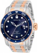 Invicta Pro Diver Herrklocka 33342 Blå/Roséguldstonat stål Ø48 mm