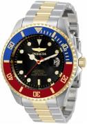 Invicta Pro Diver Herrklocka 34043 Svart/Gulguldtonat stål Ø47 mm