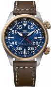 Glycine Airpilot GTM Herrklocka GL0352 Blå/Läder Ø44 mm