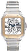 Cartier Santos 100 Herrklocka WHSA0019 Skelettskuren/18 karat gult