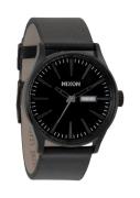 Nixon Herrklocka A105001-00 The Sentry Leather Svart/Läder Ø42 mm