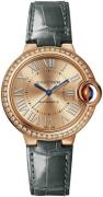 Cartier Damklocka WJBB0076 Ballon Bleu De Roséguldstonad/Läder Ø33